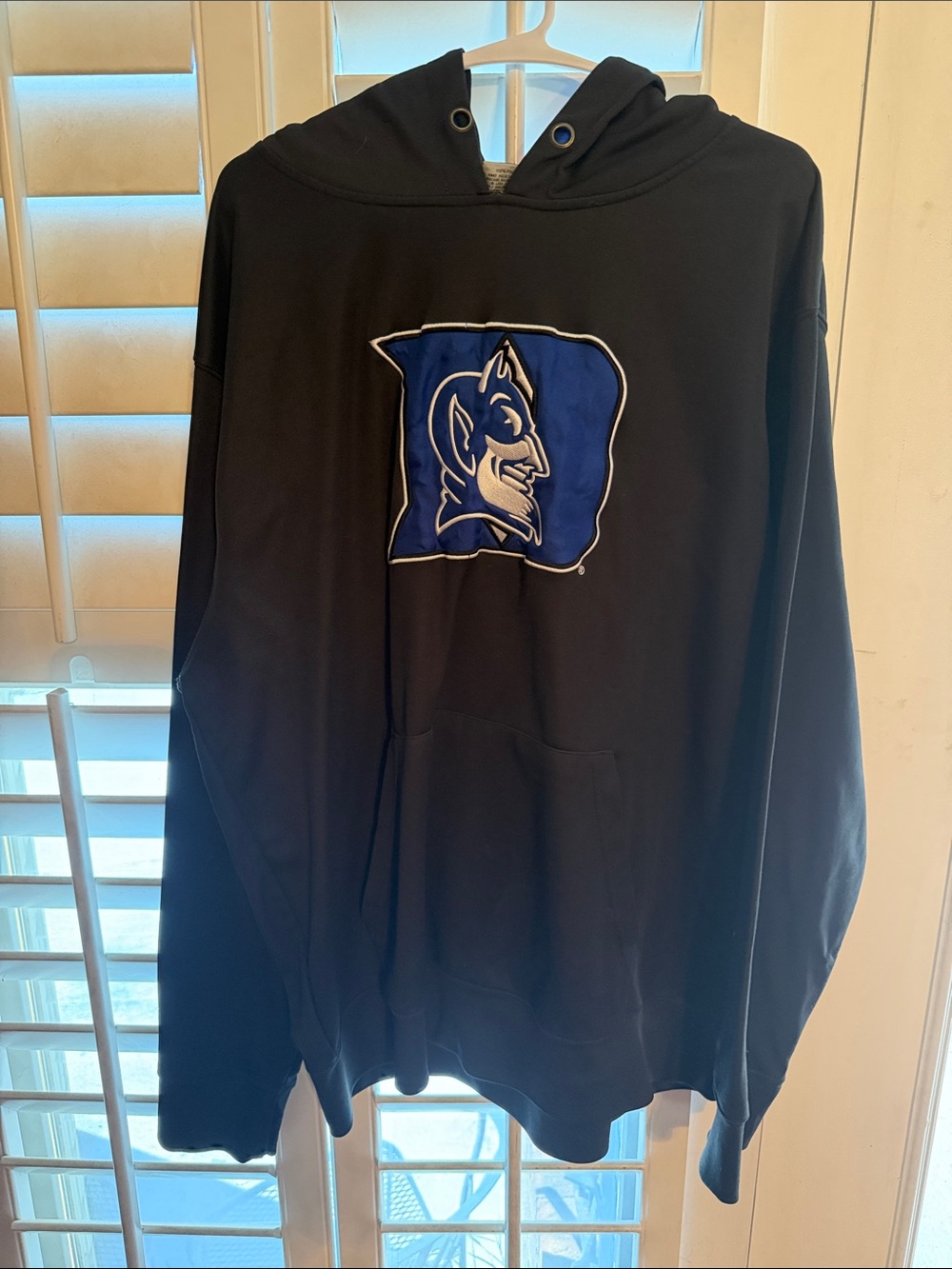 Black Hoodie with Blue Duke Blue Devils Logo - Men